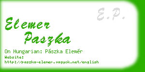 elemer paszka business card