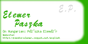 elemer paszka business card